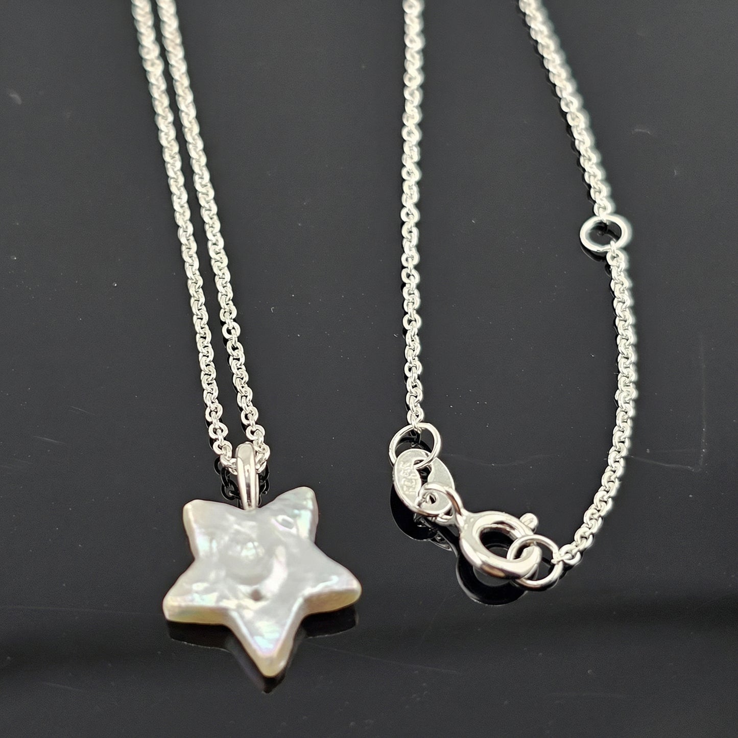 Freshwater Pearl Star Pendant S925 Silver Necklace