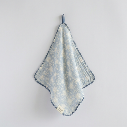 Soft Blue Wildflower Cotton  Handkerchief