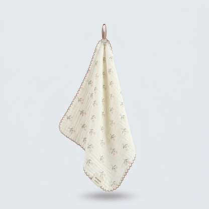 Soft Ivory Tulip Bud Cotton Gauze Handkerchief