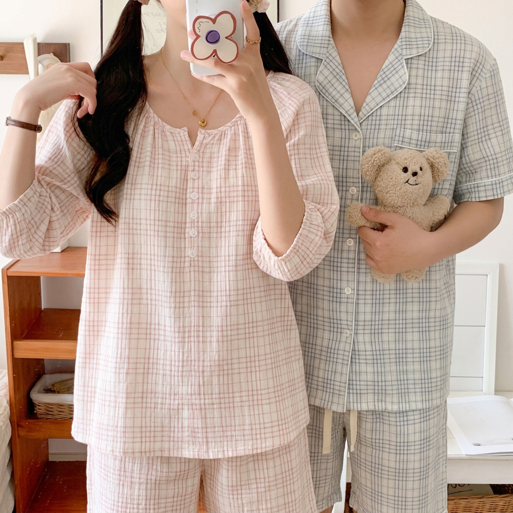 SYDNEY Cotton Loungewear Pajama Set (Women / Men)
