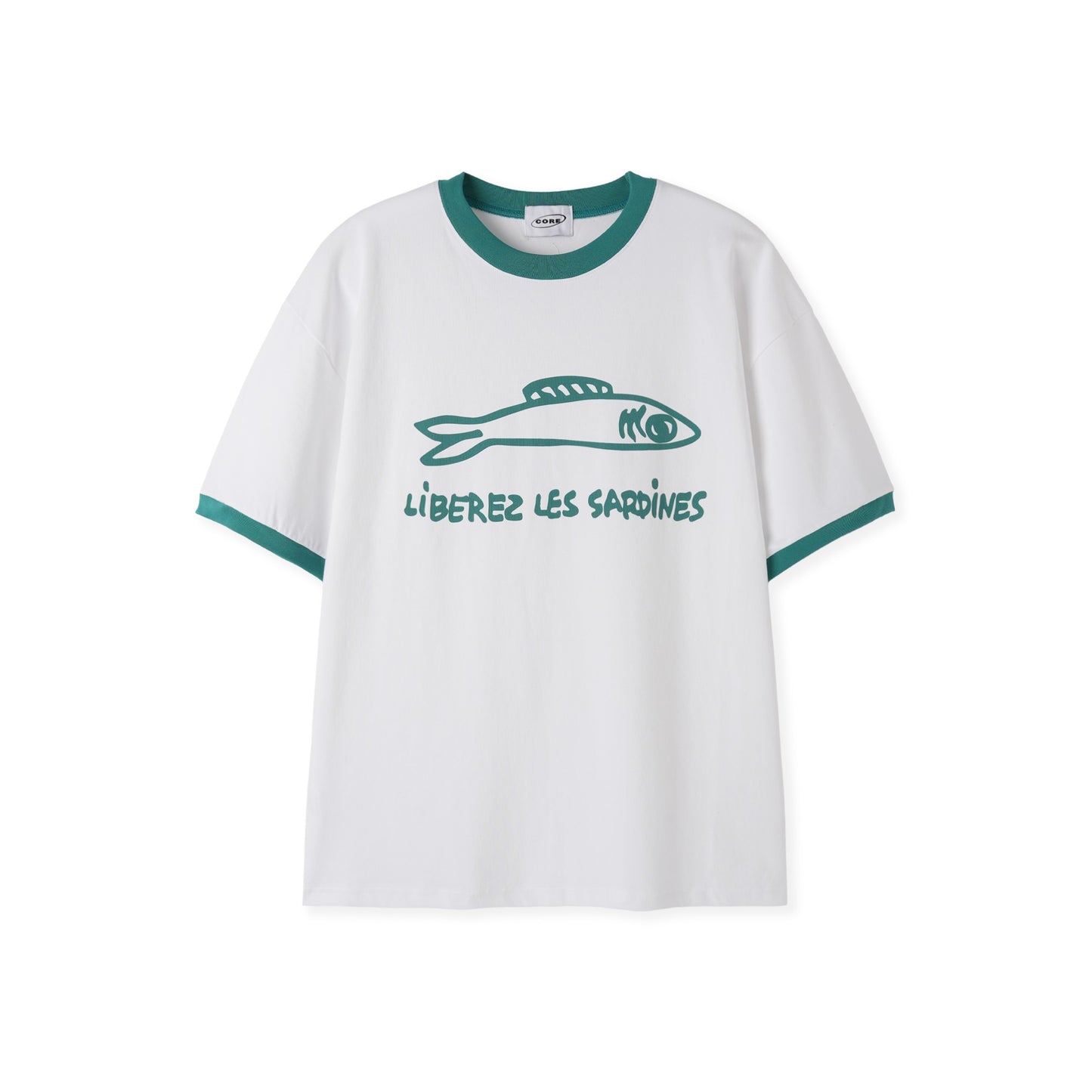 Vintage Fish Ringer Tee - Men One Size ( Unisex )