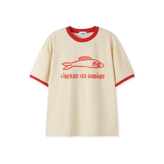 Vintage Fish Ringer Tee - Men One Size ( Unisex )