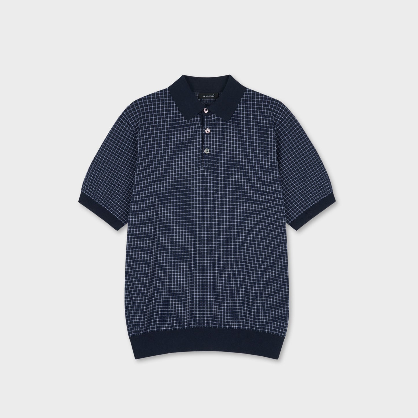 Relaxed Grid Linen Knit Polo - Men M / L