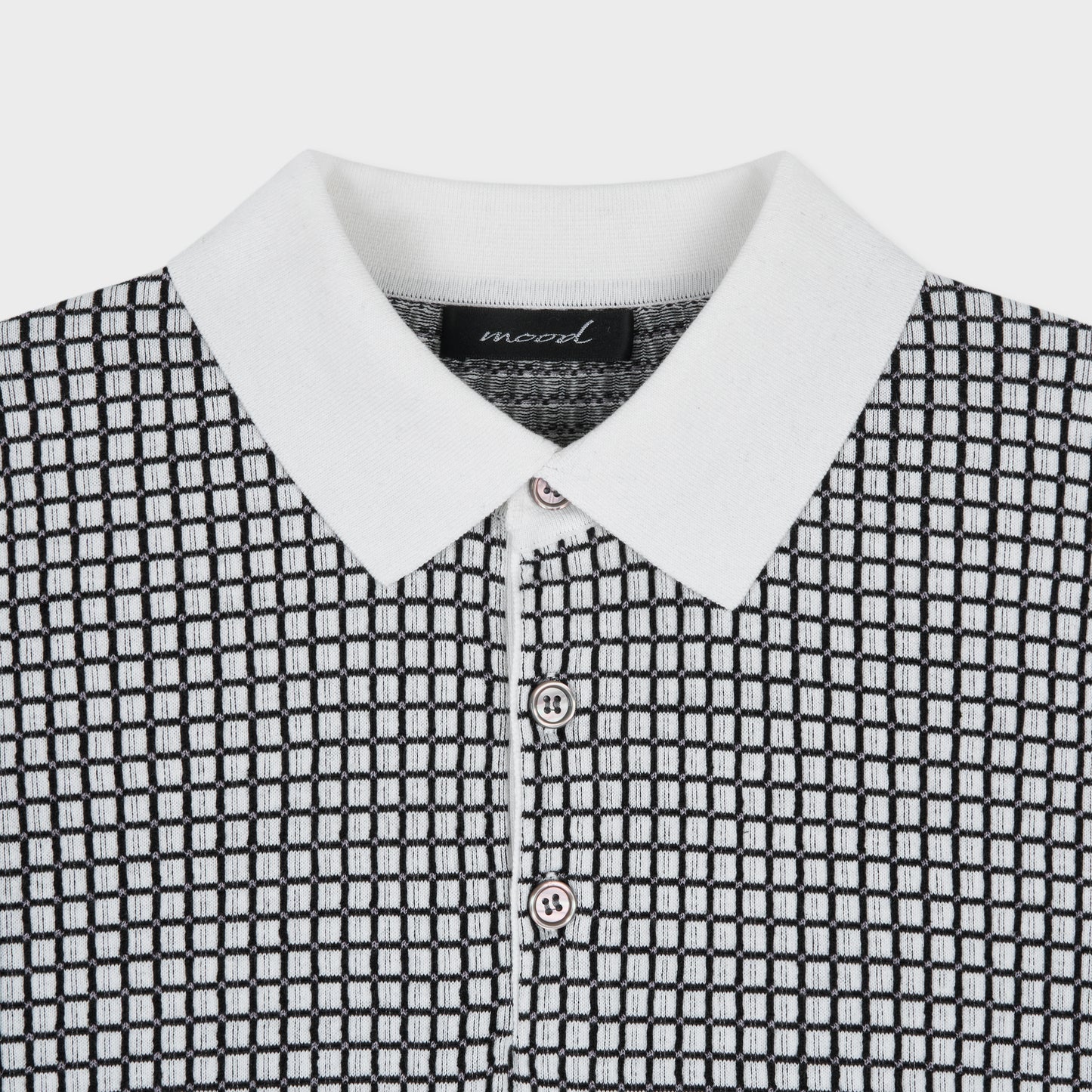 Relaxed Grid Linen Knit Polo - Men M / L
