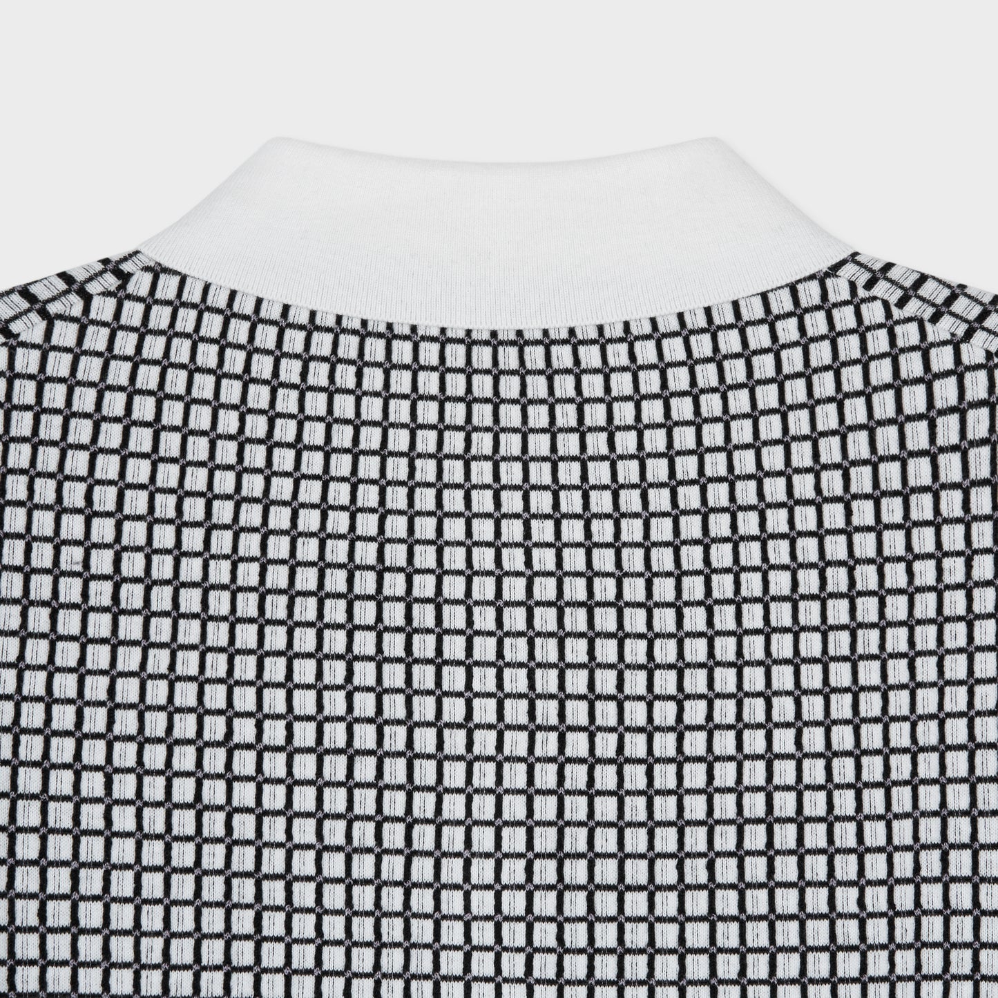 Relaxed Grid Linen Knit Polo - Men M / L