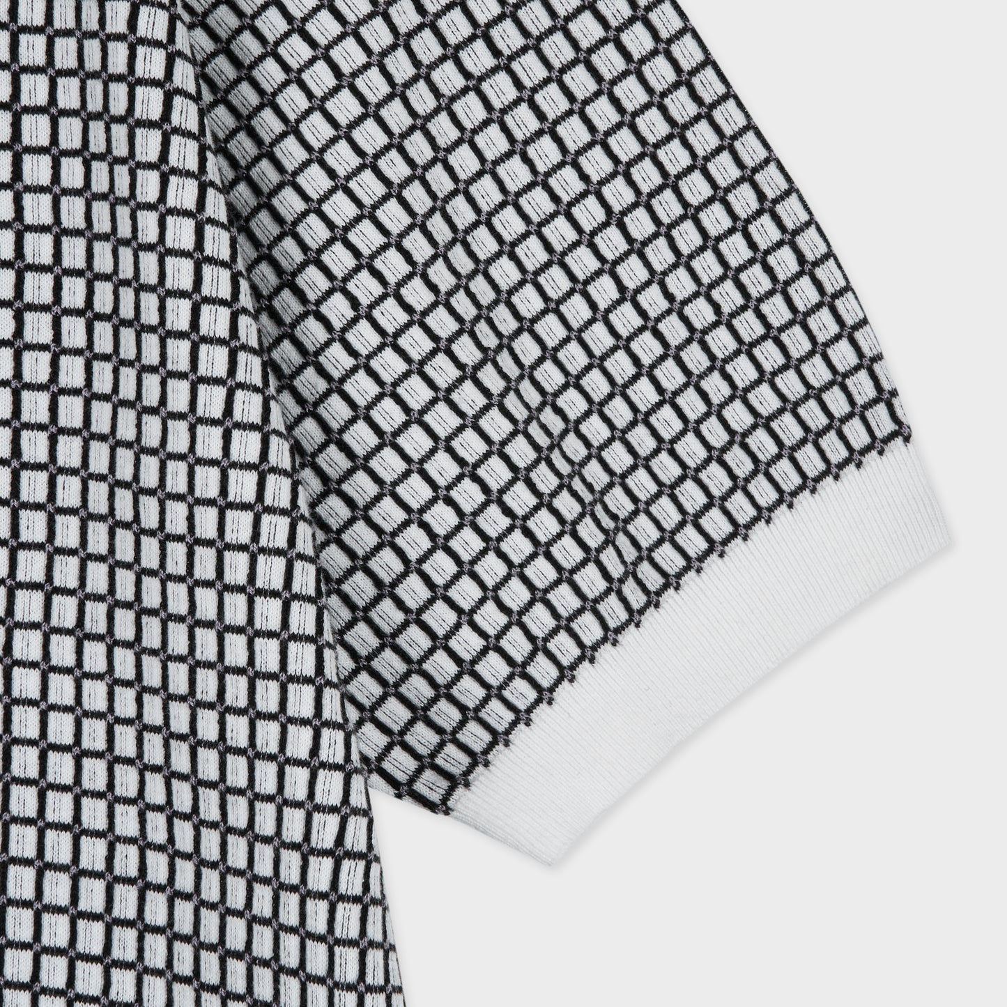 Relaxed Grid Linen Knit Polo - Men M / L