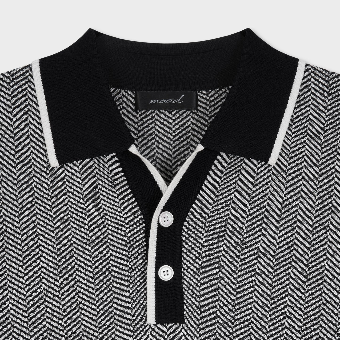 Classic Herringbone Cotton Polo Knit - Men M / L