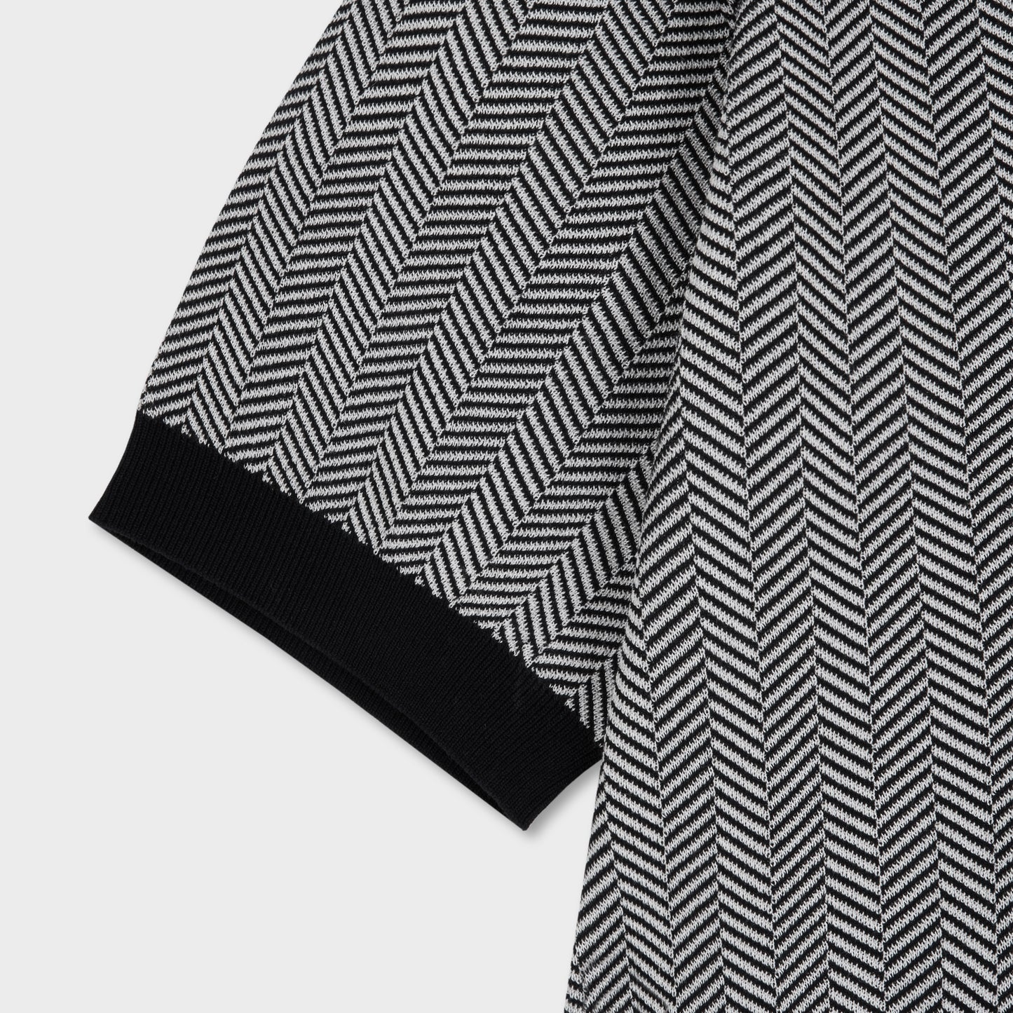 Classic Herringbone Cotton Polo Knit - Men M / L