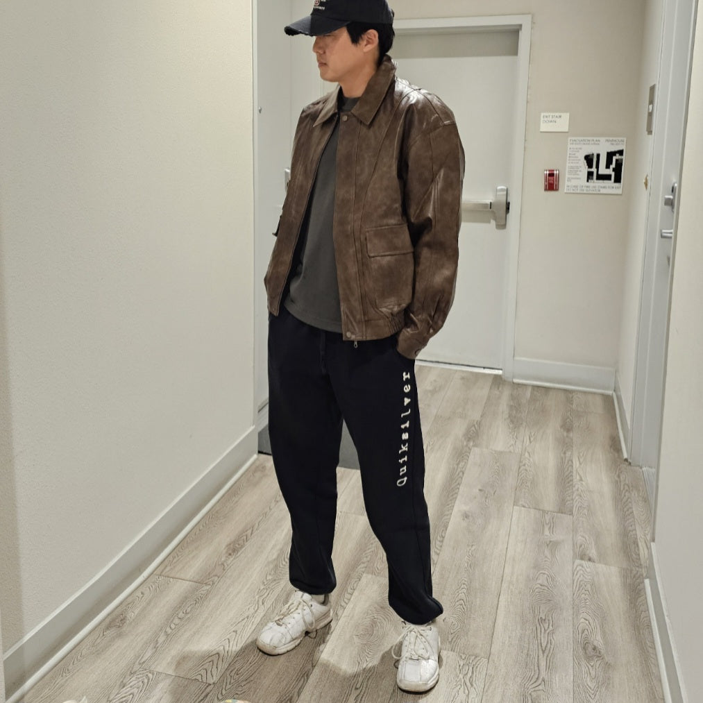 Urban Ease Faux Leather Jacket / Unisex - Brown