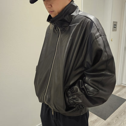 Minimal Style Faux Leather Jacket / Unisex (Oversized Fit for Women)