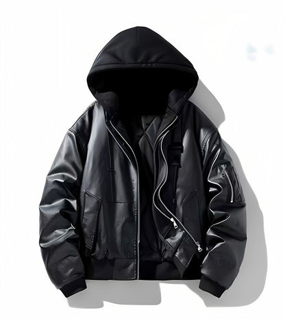 Attached-Layer Hooded Padded Jacket (Unisex)