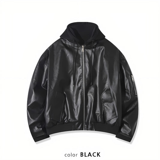 Attached-Layer Hooded Padded Jacket (Unisex)