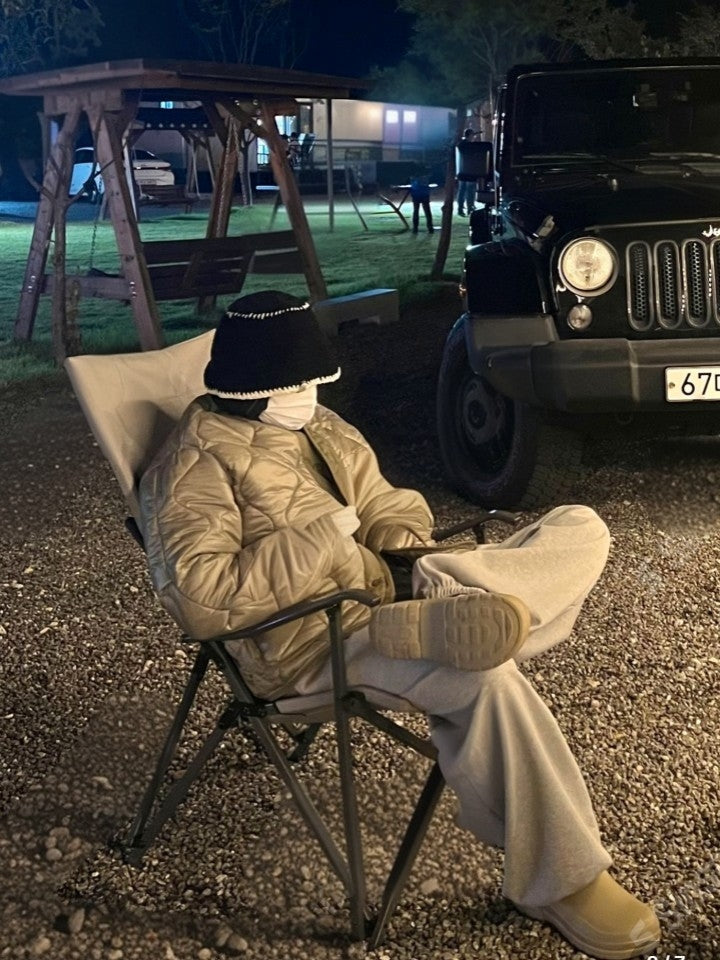 Quilted Padded Jacket - Olive  (Unisex)