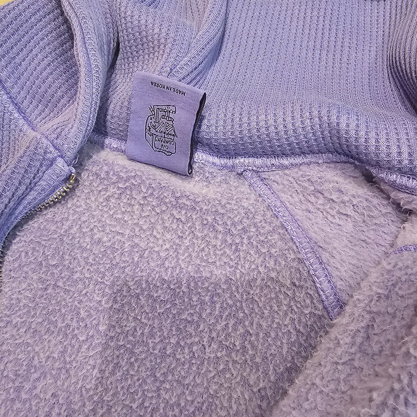 Women’s Fleece-Lined Zip-Up Setwear –  Soft Purple