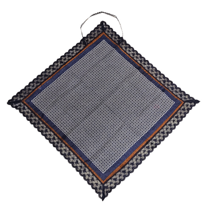 Geometric Chain Print  Etiquette Handkerchief Apron - Olive, Navy