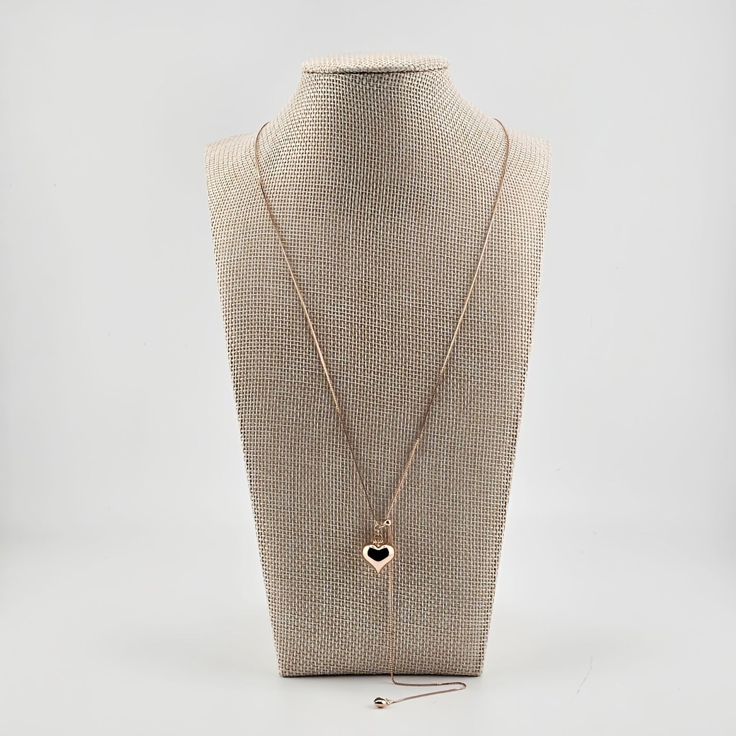 Rose Gold Double Heart Adjustable Necklace – 18K Gold Vermeil (925 Sterling Silver)