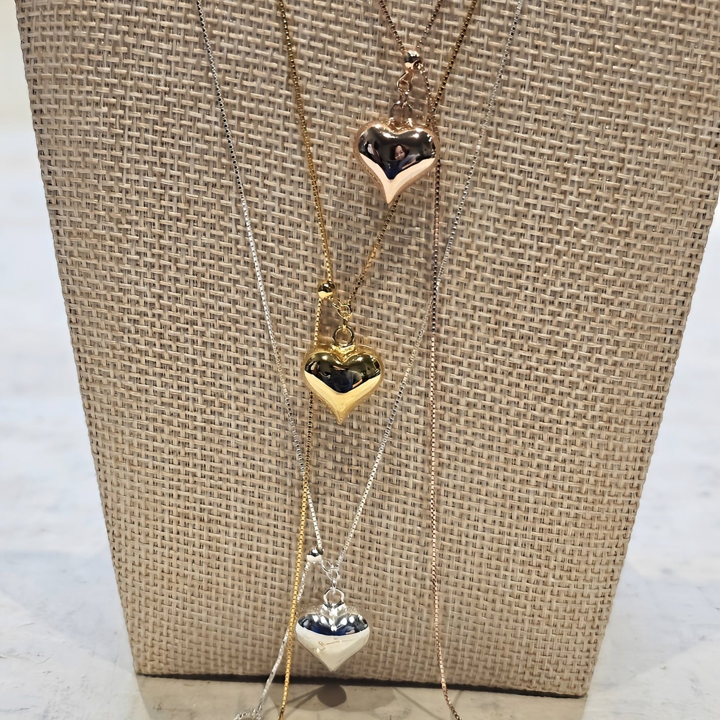 Silver Double Heart Adjustable Necklace – 925 Sterling Silver