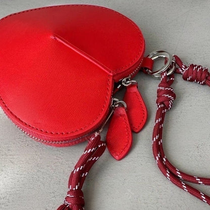 Cowhide Leather Heart Mini Pouch