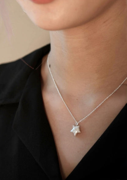 Freshwater Pearl Star Pendant S925 Silver Necklace