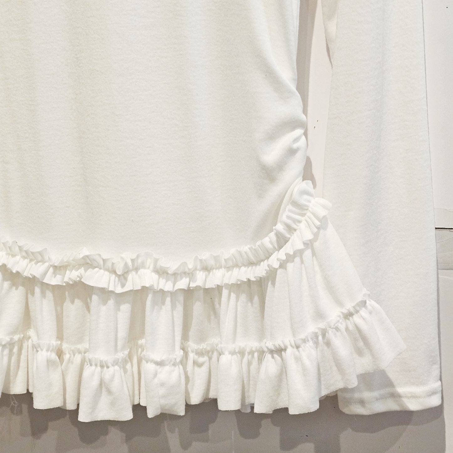 Berry Cancan Frill Hem Long Sleeve Top - Women One Size