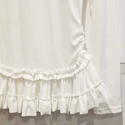 Berry Cancan Frill Hem Long Sleeve Top - Women One Size