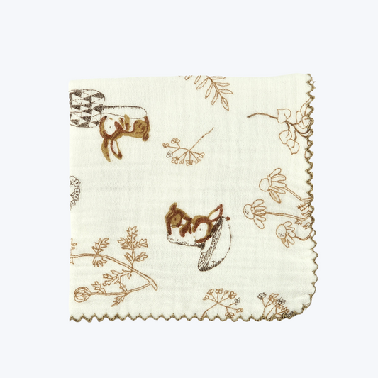 Forest Bunny Cotton Gauze Handkerchief