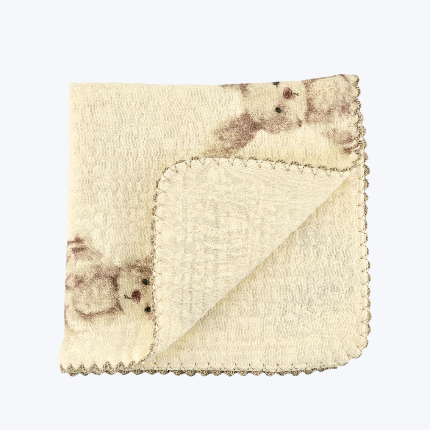 Vintage Bunny Cotton Gauze Handkerchief