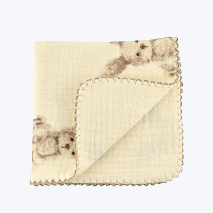 Vintage Bunny Cotton Gauze Handkerchief