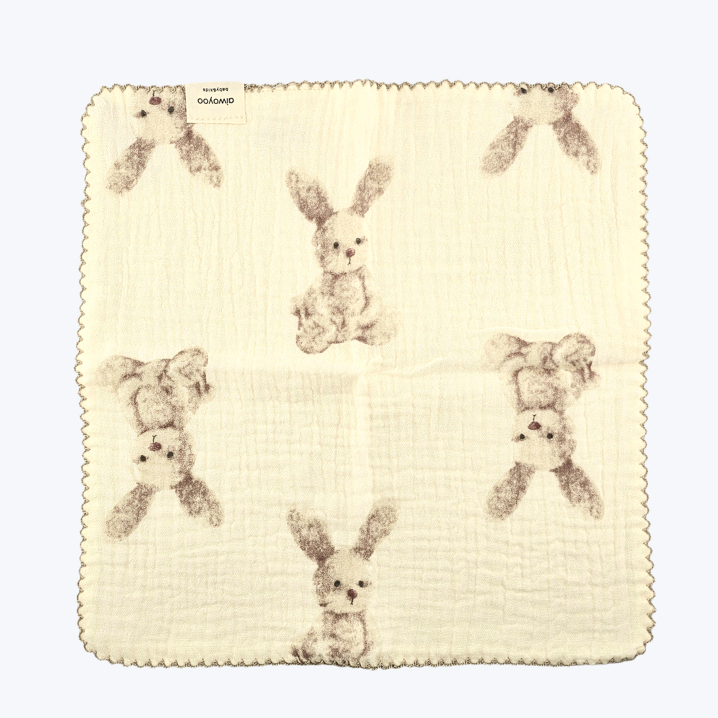 Vintage Bunny Cotton Gauze Handkerchief