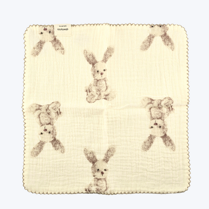 Vintage Bunny Cotton Gauze Handkerchief