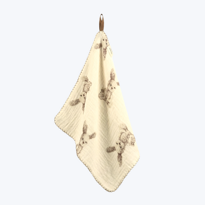 Vintage Bunny Cotton Gauze Handkerchief