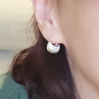 Luna Texture Silver Earrings