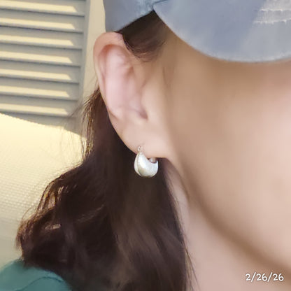 Luna Texture Silver Earrings