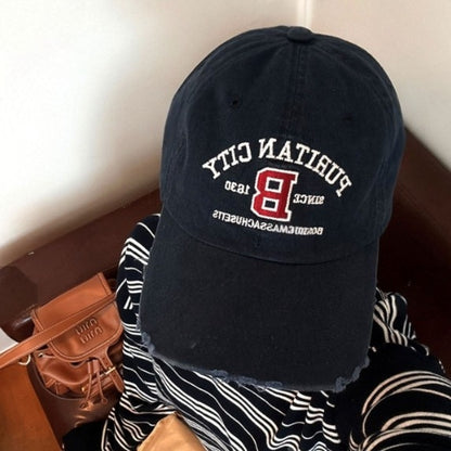 PURITAN CITY BOSTON Embroidered Distressed Cap – Mid Depth