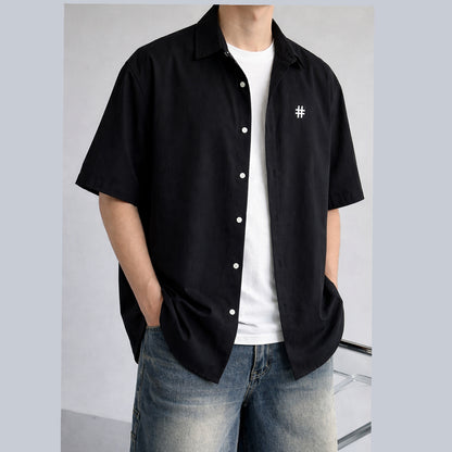 Korean Cotton Wide-Shoulder Casual Shirt – Modern Relaxed Fit
