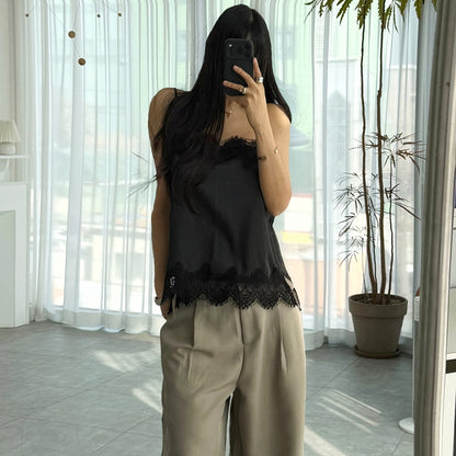 Silk Touch Lace Camisole Top – Women One Size