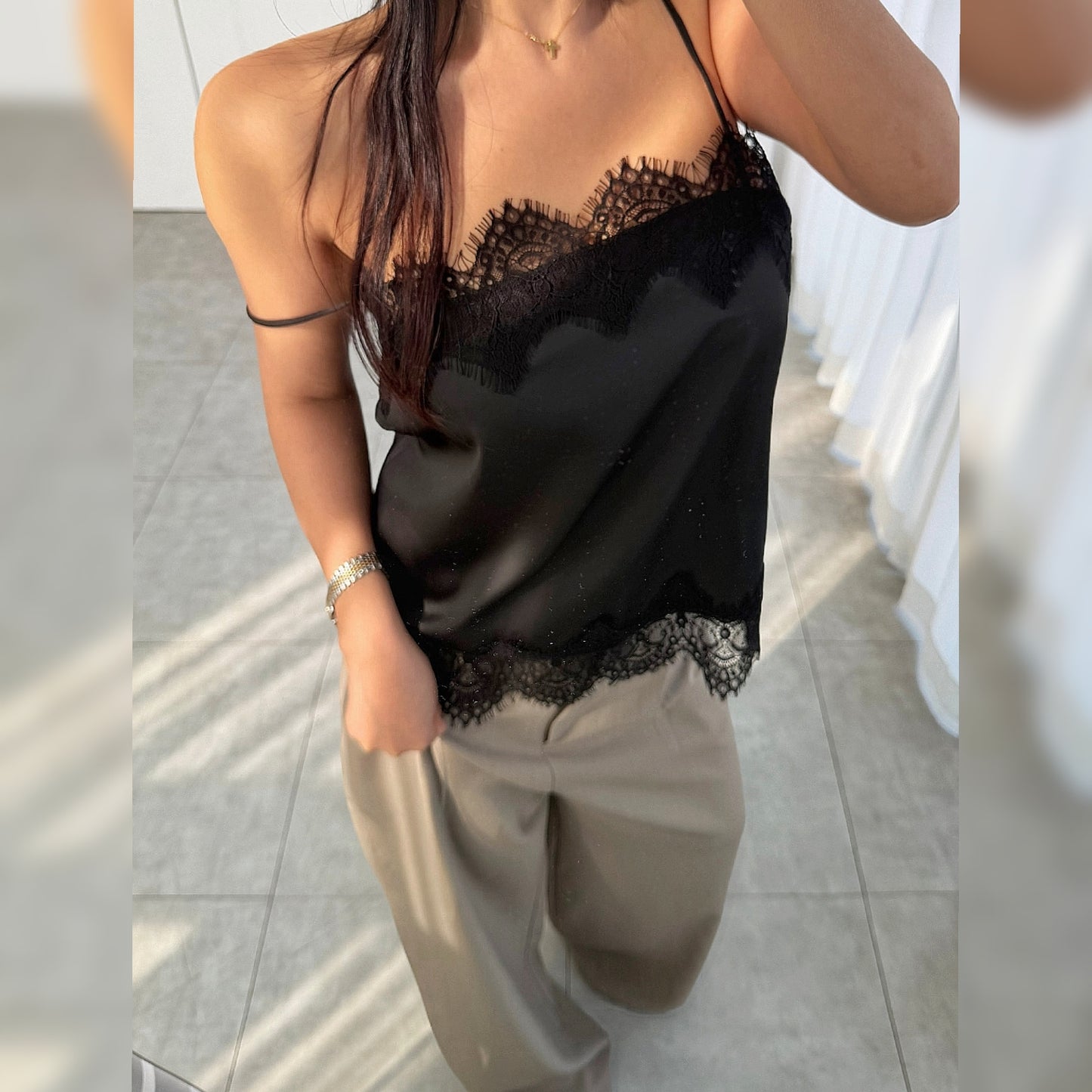 Silk Touch Lace Camisole Top – Women One Size