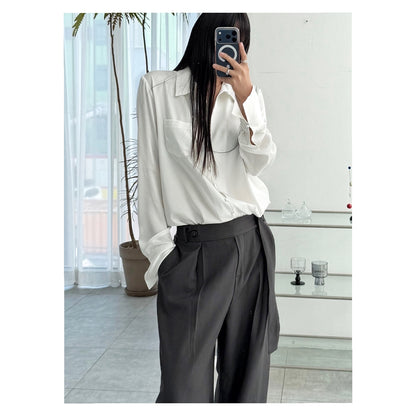 Satin Shine Blouse - Women One Size