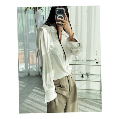 Satin Shine Blouse - Women One Size