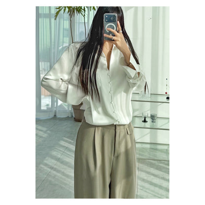 Satin Shine Blouse - Women One Size