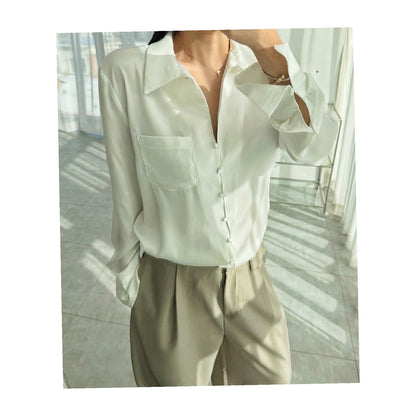 Satin Shine Blouse - Women One Size