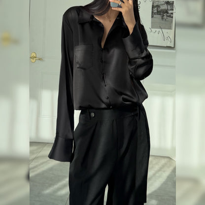 Satin Shine Blouse - Women One Size