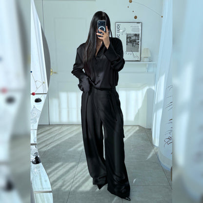 Satin Shine Blouse - Women One Size