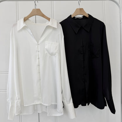 Satin Shine Blouse - Women One Size