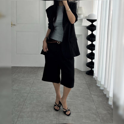 Relaxed Fit Linen Blazer – Women One Size