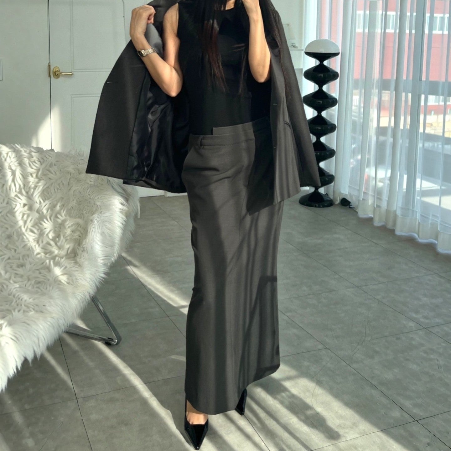 ATELIER LINE – Tailored Long Skirt – Women One Size