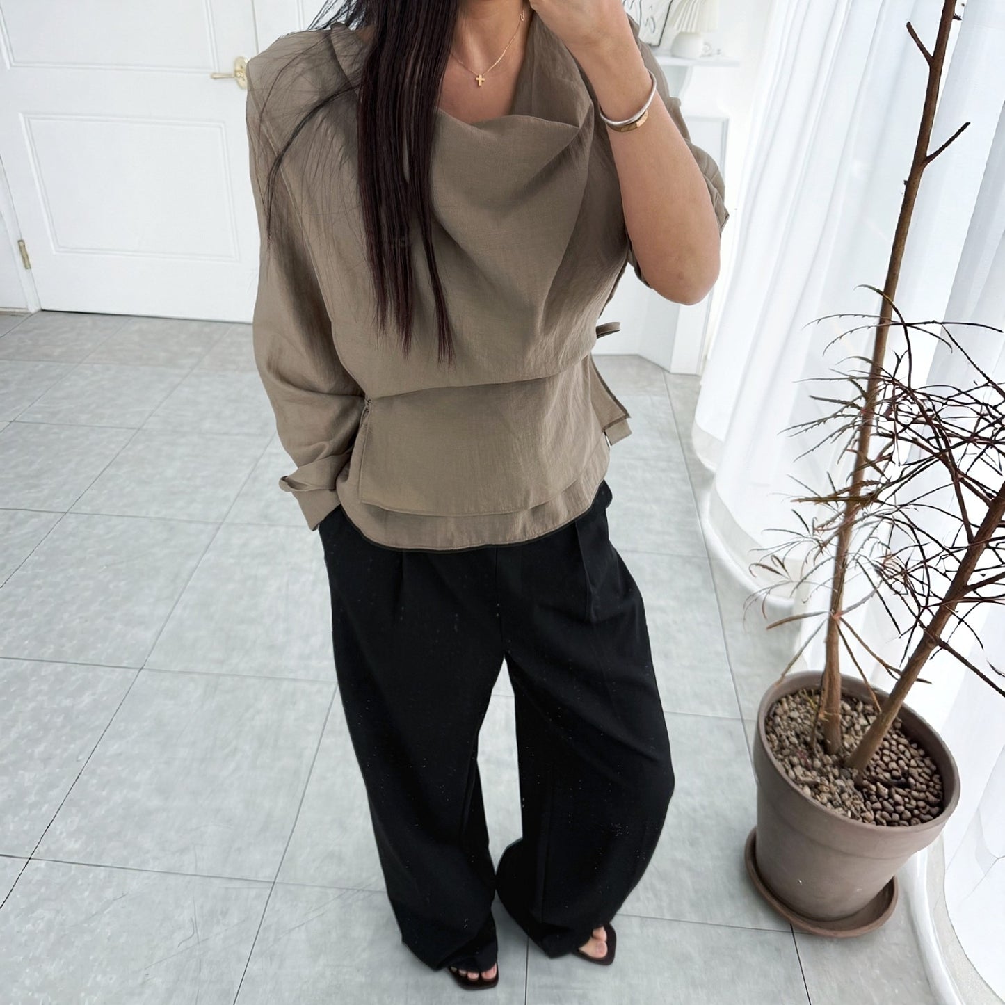 EMMA Draped Blouse  – Women One Size