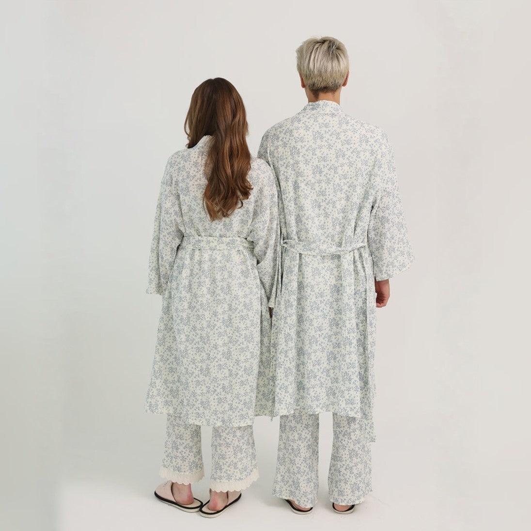 Rose Cotton Gauze Robe & Pants Loungewear Set