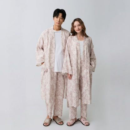 Serenity Bandana Gauze Robe & Pants Loungewear Set –  Bandana  Dusty Rose