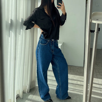 Lip Shape Pocket Soft Flow Blouse – Women One Size